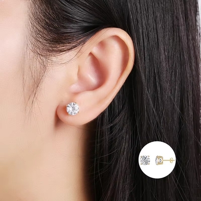 Boucles d'oreilles de mode coréennes bijoux 925 argent classique classique boucles d'oreilles en diamant unique 2-10 mm boucles d'oreilles en zirconie pour femmes