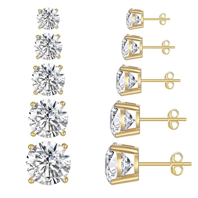 Boucles d'oreilles de mode coréennes bijoux 925 argent classique classique boucles d'oreilles en diamant unique 2-10 mm boucles d'oreilles en zirconie pour femmes