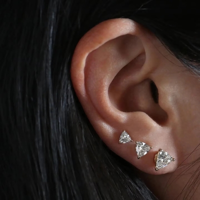 Minimaliste plaqué en or 925 Argent Diamant Boucle d'oreille 925 Lumineux Boucle d'oreille d'argent