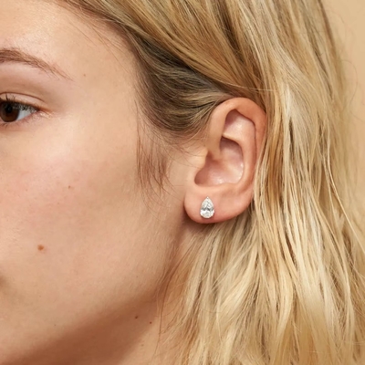 Minimaliste plaqué en or 925 Argent Diamant Boucle d'oreille 925 Lumineux Boucle d'oreille d'argent