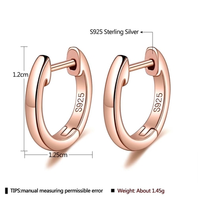En or plaqué 925 Sterling Silver Plain Cuff Boucle d'oreille Or Vermeil Hoop Huggie Petite Boucle d'oreille Jeu de femme