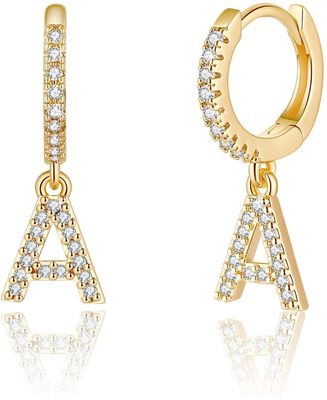 Des boucles d'oreilles en argent sterling personnaliser des bijoux 18K plaqué or Boucle d'oreille de lettre de mode