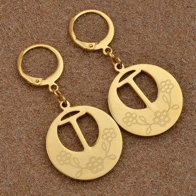 Des boucles d'oreilles en argent sterling personnaliser des bijoux 18K plaqué or Boucle d'oreille de lettre de mode