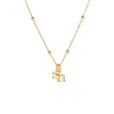18 carats d'or plaqué 925 Sterling Silver Metal 26 lettres du début de l'alphabet Collier de charme
