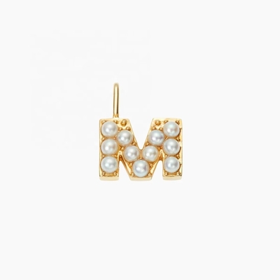 925 Sterling Silver Alphabet Boucles d'oreilles Des épingles à la mode bijoux Perle Or Alphabet Initial Letter Charm Pendant