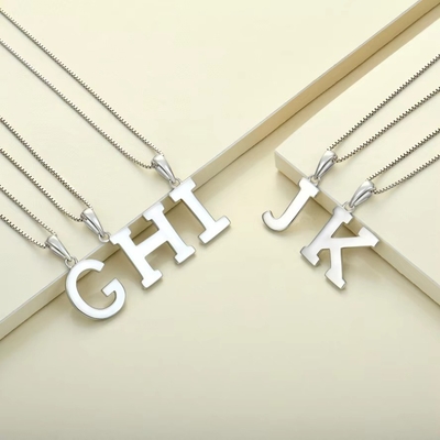 925 Sterling Silver Alphabet Letter Collier Pendant Personnalisé Charmes Initiaux Bijoux