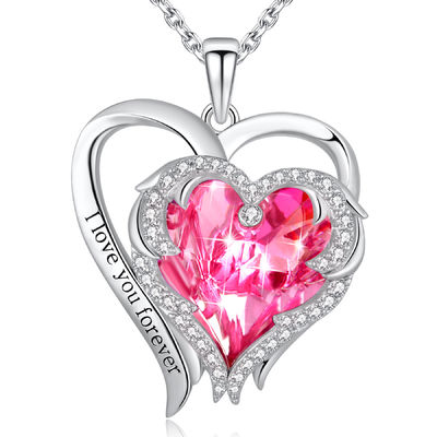GV pendant Crystal Heart Pendant à la mode de collier de coeur de l'amour 0.22oz de 0.9x1.18in
