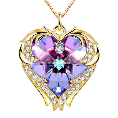 Rose Gold hypoallergénique 18 pouces collier pendant de coeur argenté solide de 8,2 grammes