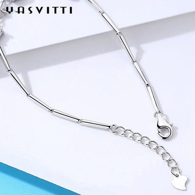 bracelet à la mode de trèfle de quatre feuilles de GV de 7.7in 0.15oz Sterling Silver Jewelry Bracelets