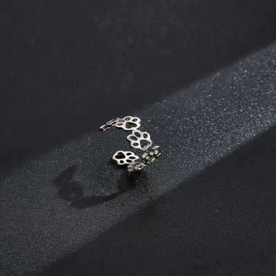 Hommes de la patte S925 Sterling Silver Opening Ring Fashion d'animal familier et anneaux de femmes