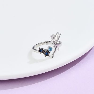 GV argenté ouvert libre d'anneau de 0.08oz 21.1mm Sterling Silver Angel Ring Nicke
