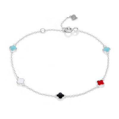 GV de bracelet de zircon de queue de sirène de bracelet de la feuille 1.1g quatre de 18cm
