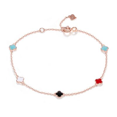 GV de bracelet de zircon de queue de sirène de bracelet de la feuille 1.1g quatre de 18cm