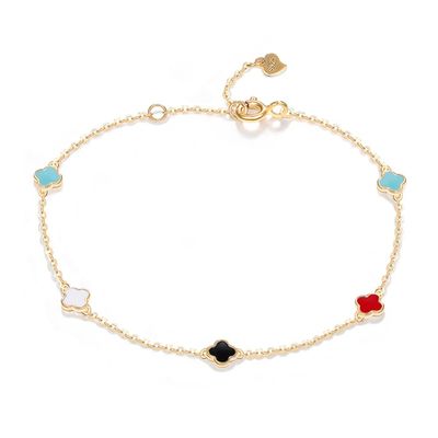 GV de bracelet de zircon de queue de sirène de bracelet de la feuille 1.1g quatre de 18cm