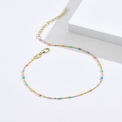 21.2cm bracelet S925 de zircon de Sterling Silver Rainbow Bracelet Unisex de 0,8 grammes
