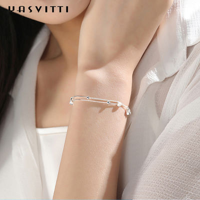 ODM de bracelet de glisseur de boule de 20.5cm 3gram Sterling Silver Jewelry Bracelets Silver