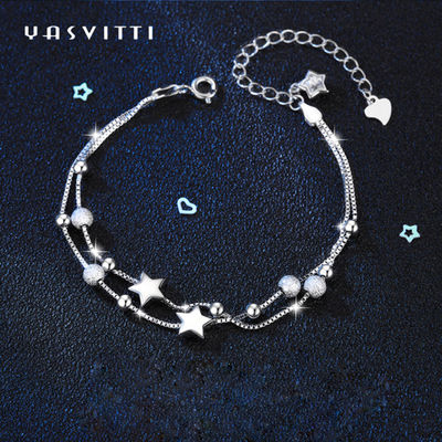 ODM de bracelet de glisseur de boule de 20.5cm 3gram Sterling Silver Jewelry Bracelets Silver