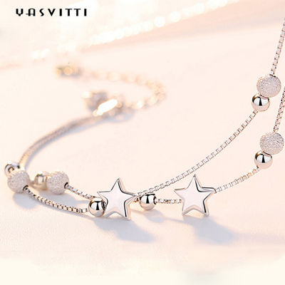 feuille Rose Gold Bracelet de 0.99m 0.14oz Sterling Silver Jewelry Bracelets CZ quatre