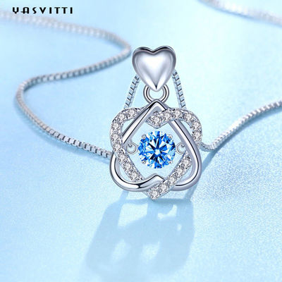 collier aigu d'étoile du coeur six de 1.2x2cm 2.2g Sterling Silver Jewelry Necklaces S925