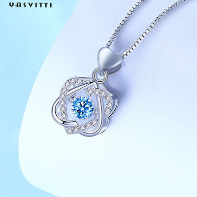 collier aigu d'étoile du coeur six de 1.2x2cm 2.2g Sterling Silver Jewelry Necklaces S925