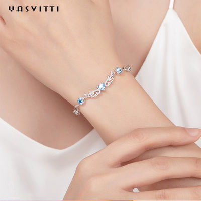 bleu 925 Topaz Bracelet géométrique de 6.2g 0.21m Sterling Silver Jewelry Bracelets Inlaid