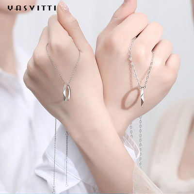 collier argenté solide d'acier inoxydable de Ring Necklace 0.14oz d'amour de 2mm 33ft