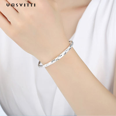 le bracelet réglable des femmes de traction de 9.84in 0.16oz Sterling Silver Jewelry Bracelets Push