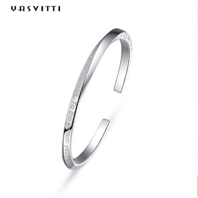 0.06m 4.5g couplent l'ODM de Sterling Silver Bangle Bracelets de bracelet de manchette