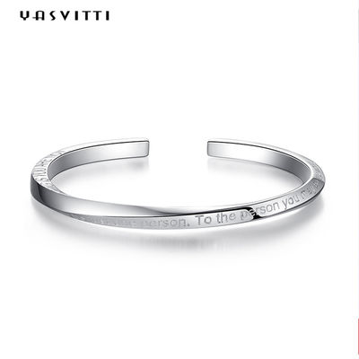 0.06m 4.5g couplent l'ODM de Sterling Silver Bangle Bracelets de bracelet de manchette