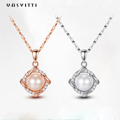 perle Diamond Necklace de Noël 8g Sterling Silver Jewelry Necklaces 14K 28mm de 45.5cm