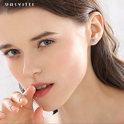 amie en pierre bleue de boucle d'oreille de GV de 0.04oz 1x0.8cm Sterling Silver Heart Earrings