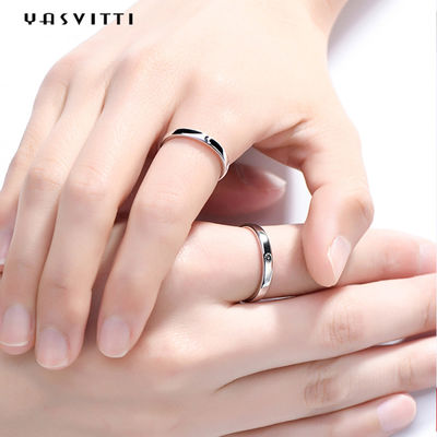 2gram 0.07oz Sun et zircon Sterling Silver Ring simple des anneaux 3A de lune
