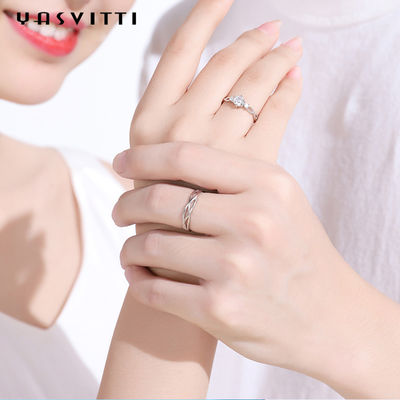 bague de fiançailles de Zircon de fausse pierre d'ODM de 0.21cm 0.071oz Sterling Silver Jewelry Rings
