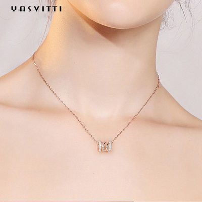 pendant argenté pur de Diamond Studded Necklace Clavicle Waist 18k d'anniversaire de 2.64g 40cm