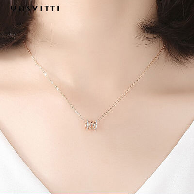 pendant argenté pur de Diamond Studded Necklace Clavicle Waist 18k d'anniversaire de 2.64g 40cm