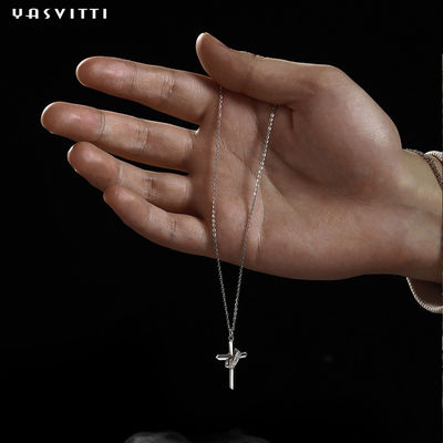 0.5M 1,92 grammes Sterling Silver Necklace Chains 24k nickellent le collier à chaînes croisé libre