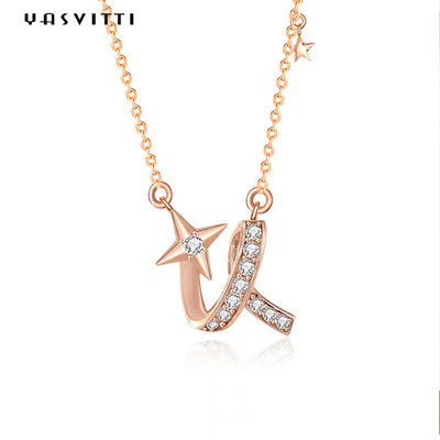 collier d'étoile d'or tordu par cérémonie de 2g 17.7in Sterling Silver Jewelry Necklaces 18k