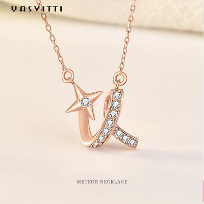 collier d'étoile d'or tordu par cérémonie de 2g 17.7in Sterling Silver Jewelry Necklaces 18k