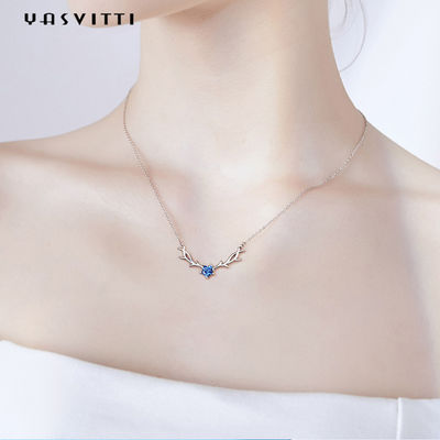 Vrai GV argenté de collier de 45cm des cerfs communs 2.8g de collier pendant hypoallergénique à la mode d'Antler