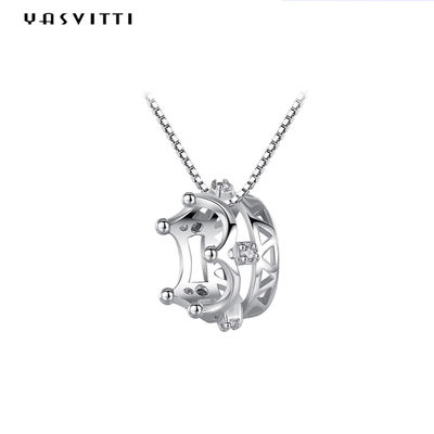 6.3in 3 collier pendant de couronne cubique de Zircon de Sterling Silver Jewelry Necklaces 5A de gramme