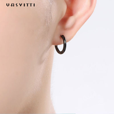boucles d'oreille de cercle de l'acier inoxydable des hommes de 0.07oz 0.12cm Sterling Silver Jewelry Earrings 316L