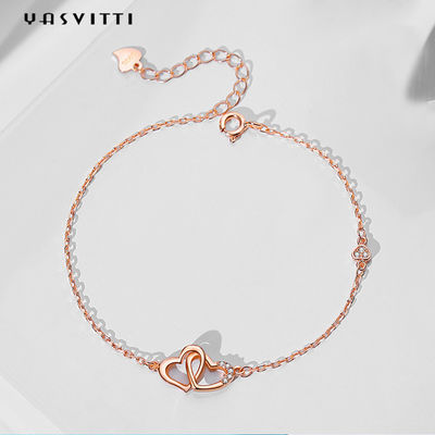 ODM 7.8in argent 18k Rose Gold Open Heart Bracelet de 304 de solides solubles bracelets de glisseur