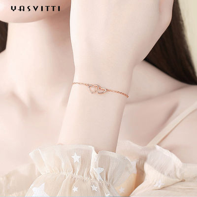 ODM 7.8in argent 18k Rose Gold Open Heart Bracelet de 304 de solides solubles bracelets de glisseur