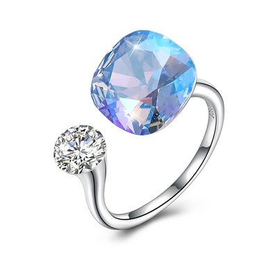 3,43 bande ouverte Diamond Ring d'obtention du diplôme du gramme 0.5cm Sterling Silver Jewelry Sets 925
