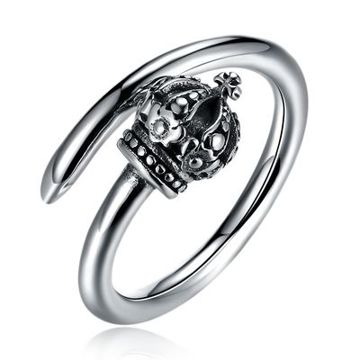 anneaux de Ring Hypoallergenic Cluster Real Silver d'engagement formés par couronne de 1.39g 17.3mm