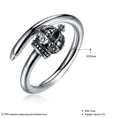 anneaux de Ring Hypoallergenic Cluster Real Silver d'engagement formés par couronne de 1.39g 17.3mm