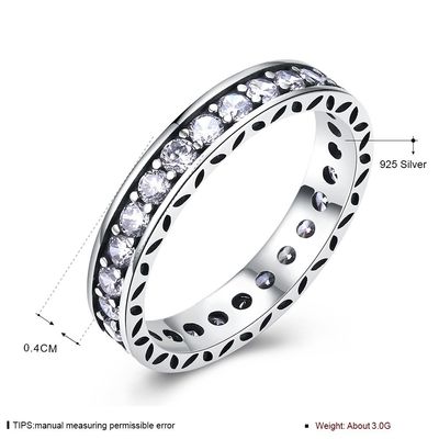 Anneau en pierre de tennis de Sterling Silver 925 D.C.A. CZ