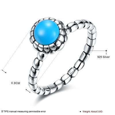 bague de mariage de zircon de 0.9cm 3.6g Sterling Silver Jewelry Rings 3A