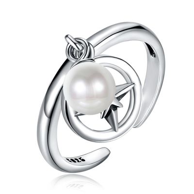 Anneau de taille ajustable s'ouvrant de 925 Sterling Silver Mountable Pearl Pendant