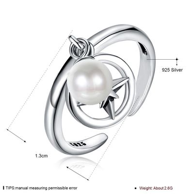 Anneau de taille ajustable s'ouvrant de 925 Sterling Silver Mountable Pearl Pendant